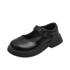 New black leather shoes for girls, single shoes for little girls, summer children's shoes, campus spring and autumn soft-soled student princess shoes Item Picture